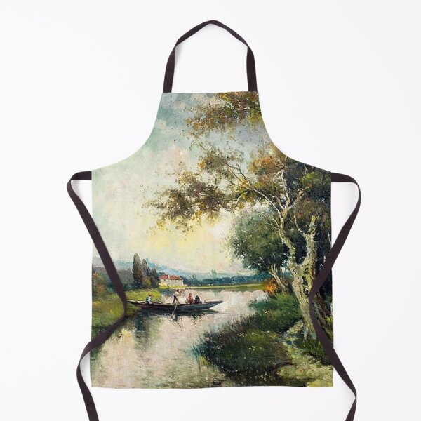 Item preview, River Landscape with Boat designed and sold by tomorrowsart.