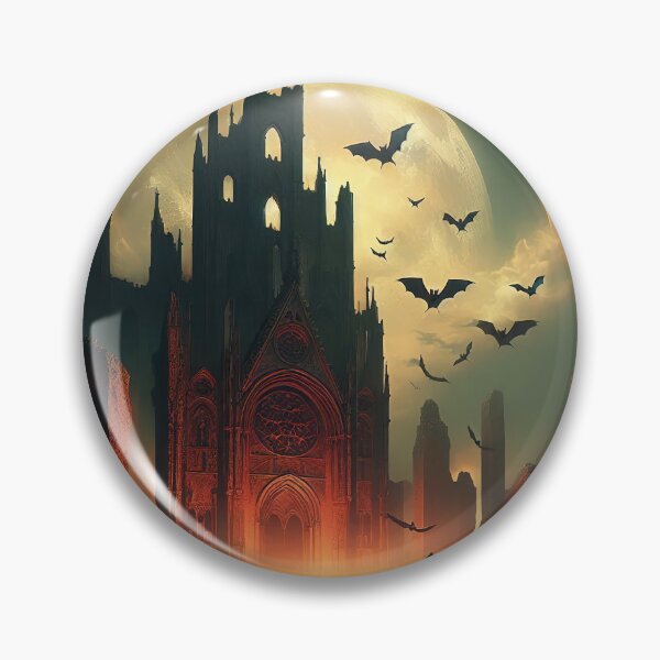Item preview, Eerie Halloween night landscape with full Moon, bats designed and sold by 4Seasons.