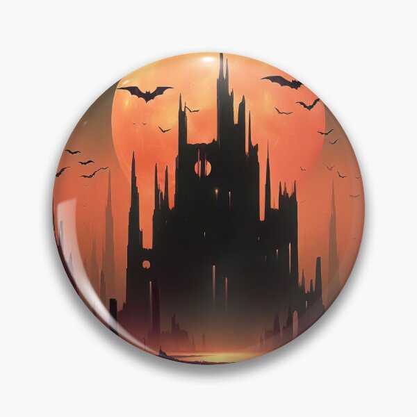 Item preview, Eerie Halloween night landscape with full Moon, bats designed and sold by 4Seasons.