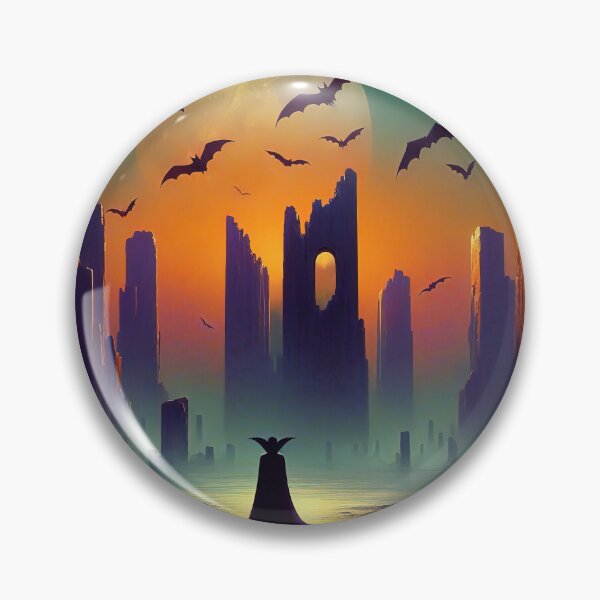 Item preview, Eerie Halloween night landscape with full Moon, bats designed and sold by 4Seasons.