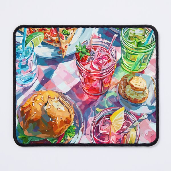 Item preview, Vibrant Summer Picnic – Colorful Food Art with Burgers, Pizza & Lemon Drinks designed and sold by Grafititee.