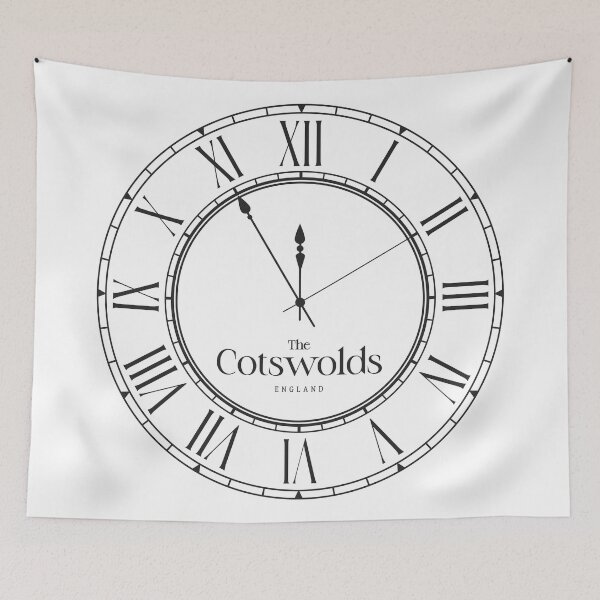 Item preview, Classic Wall Clock Timepiece – Cotswolds Time Zone designed and sold by RosieKingArt.