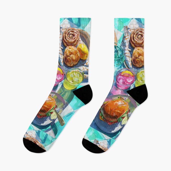 Item preview, Vibrant Summer Picnic – Colorful Food Art with Burgers, Pizza & Lemon Drinks designed and sold by Grafititee.