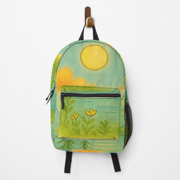 Item preview, Mountain Lake Morning – Nature Scene with Leaping Fish designed and sold by StudioTZ.