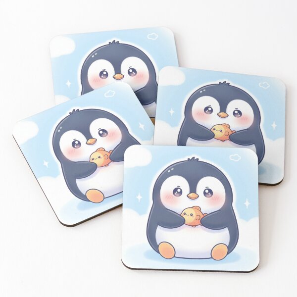 Item preview, Kawaii Chubby Penguin Holding Little Fish Illustration - Cute Cartoon Animal Vector Art designed and sold by RainbowandNoon.