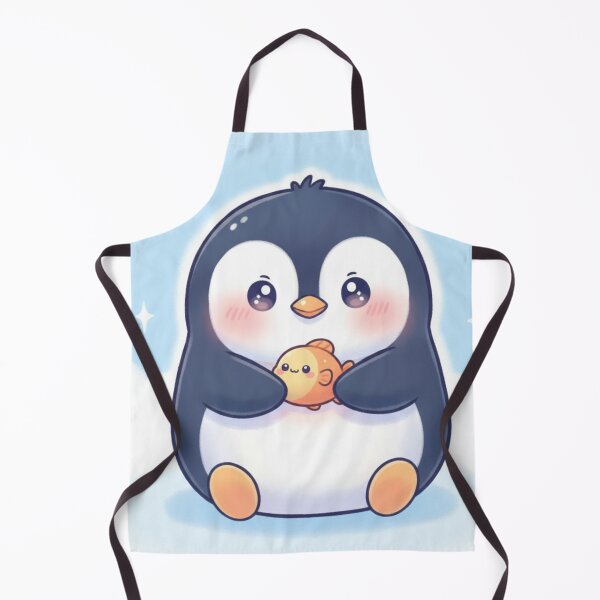 Item preview, Kawaii Chubby Penguin Holding Little Fish Illustration - Cute Cartoon Animal Vector Art designed and sold by RainbowandNoon.