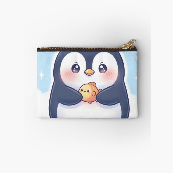 Item preview, Kawaii Chubby Penguin Holding Little Fish Illustration - Cute Cartoon Animal Vector Art designed and sold by RainbowandNoon.