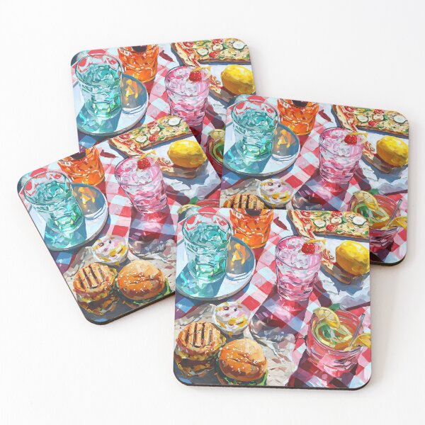 Item preview, Vibrant Summer Picnic – Colorful Food Art with Burgers, Pizza & Lemon Drinks designed and sold by Grafititee.