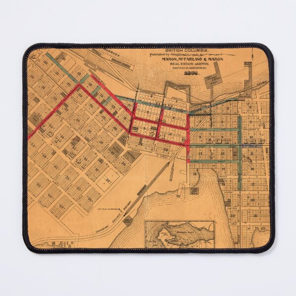 Item preview, Map of the business portion of the City of Vancouver, British Columbia [early street paving] designed and sold by FOVCA.