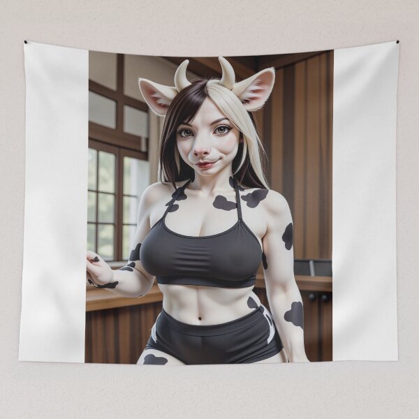 Item preview, Furry cow girl in a sports bra designed and sold by CathryneDelamort.