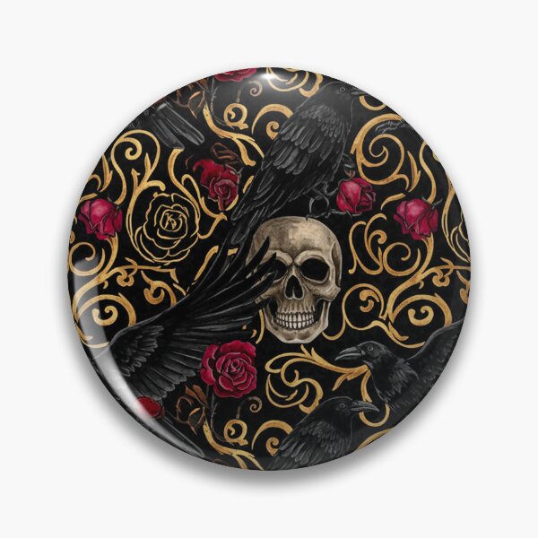 Item preview, Gothic Elegance – Dark Halloween Skulls & Roses Pattern designed and sold by skysshobu.