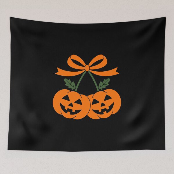 Item preview, Cute Pumpkin Pair – Kawaii Halloween Jack-O’-Lanterns with Bow Design designed and sold by StudioWhitworth.