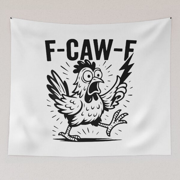 Item preview, Funny F-Caw-F Rooster Chicken Pun Meme Viral Humor Quote  designed and sold by merlinnears.
