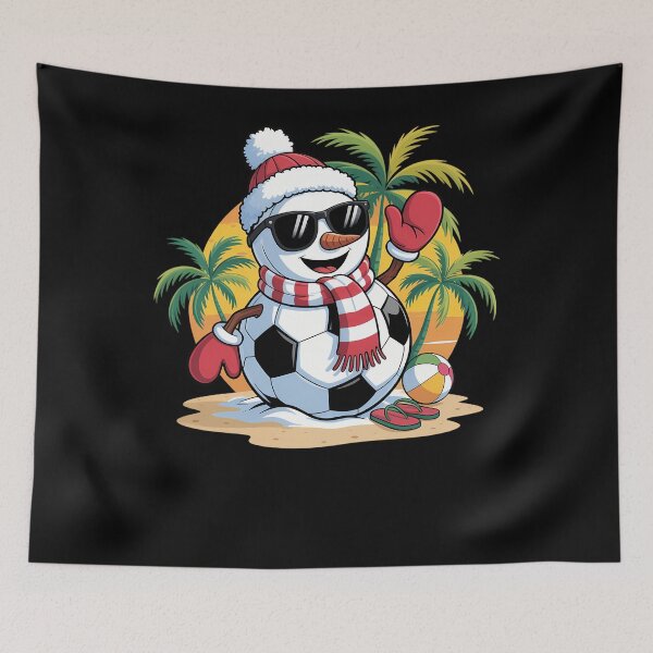 Item preview, Snowman Soccer Balls Santa Hat Christmas In July Summer Men designed and sold by Idarmotar.