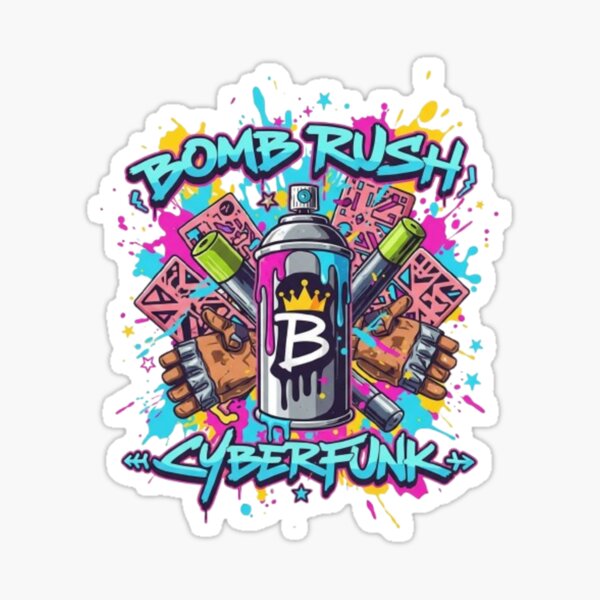 Vibrant Cyberfunk Neon - Fuchsia & Cyan Tag Sticker