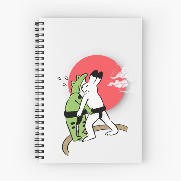 Item preview, Frog vs Rabbit Wrestlers Match in the dohyo - Retro Japanese Sumo Wrestling Art designed and sold by MoriTheCrafter.