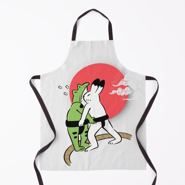 Item preview, Frog vs Rabbit Wrestlers Match in the dohyo - Retro Japanese Sumo Wrestling Art designed and sold by MoriTheCrafter.