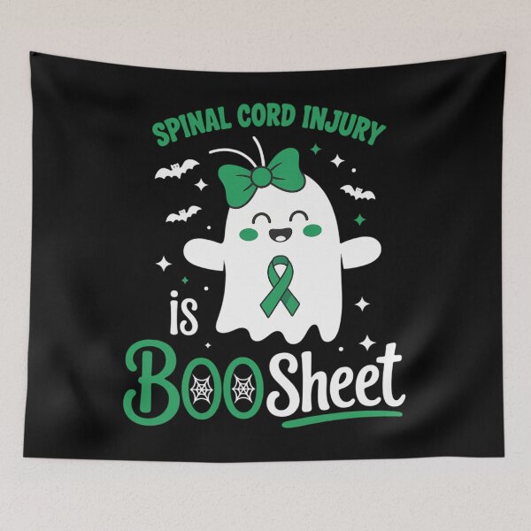 Item preview, Spinal Cord Injury is Boo Sheet Halloween Ghost Green Ribbon designed and sold by Idarmotar.