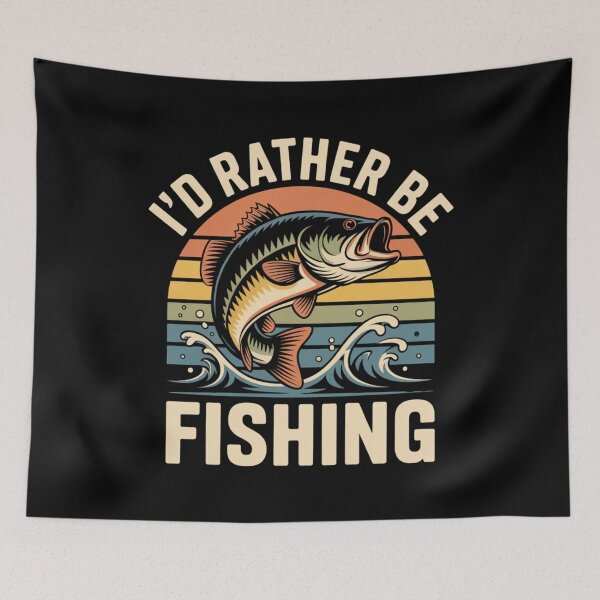 Item preview, I'd Rather Be Fishing - Vintage Bass Fish Design for Fishing Enthusiasts designed and sold by Gogetgiggles.