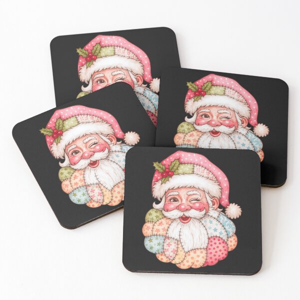 Item preview, Patchwork Santa Winking Face Christmas Design designed and sold by TalalosART.