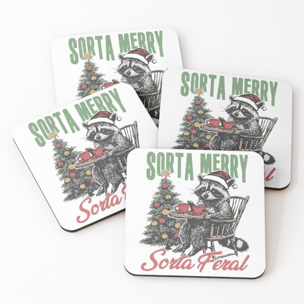 Item preview, Sorta Merry Sorta Feral Raccoon Christmas designed and sold by sapnaela.