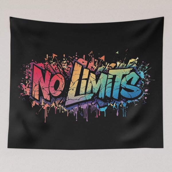 Item preview, NO LIMITS Graffiti Art: Rainbow Motivational Quote Graphic designed and sold by Caira-Design.