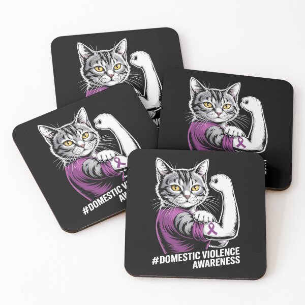 Item preview, Domestic Violence Awareness Cat Cute designed and sold by AmparoBoyle.
