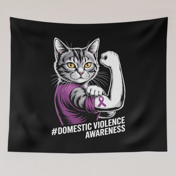 Item preview, Domestic Violence Awareness Cat Cute designed and sold by AmparoBoyle.