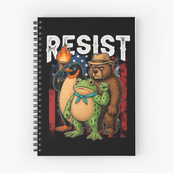 Item preview, Penguin Frog Bear Resist Protest Against Tariffs designed and sold by RosellaBalistre.