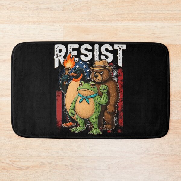 Item preview, Penguin Frog Bear Resist Protest Against Tariffs designed and sold by RosellaBalistre.