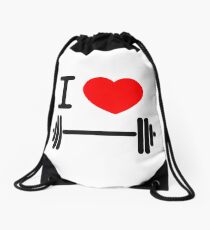 I love weights Drawstring Bag
