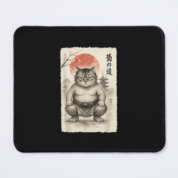 Item preview, Funny Fat Cat Sumo Wrestler Sumi-E Japanese Art Anime designed and sold by cawtoon.