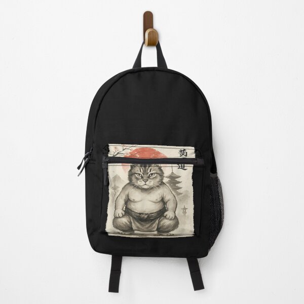 Item preview, Funny Fat Cat Sumo Wrestler Sumi-E Japanese Art Anime designed and sold by cawtoon.
