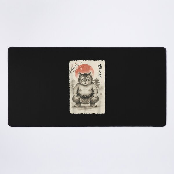 Item preview, Funny Fat Cat Sumo Wrestler Sumi-E Japanese Art Anime designed and sold by cawtoon.