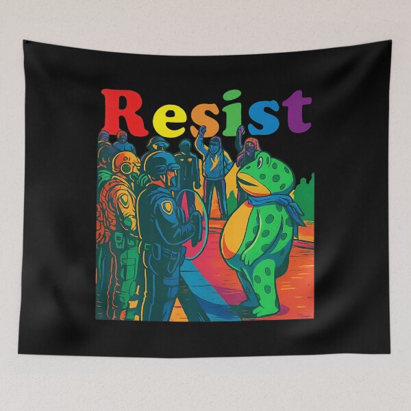 Item preview, Frogs Resist Portland Frog Protest Vintage Activist Freedom designed and sold by RosellaBalistre.
