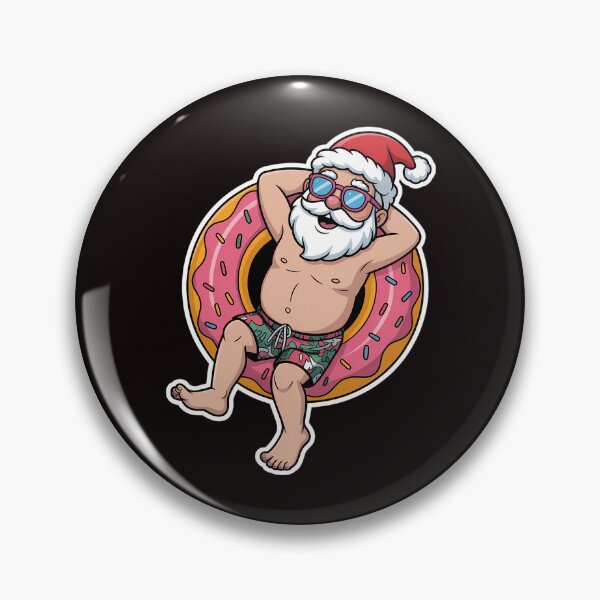 Item preview, Summer Christmas in July Tropical Santa On Pool Summer Santa designed and sold by petrichorsworld.