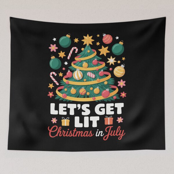 Item preview, Summer Lets Get Lit Christmas In July Tropical Christmas designed and sold by petrichorsworld.