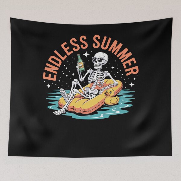 Item preview, summer skeleton hawaiian endless summer Christmas in July designed and sold by petrichorsworld.