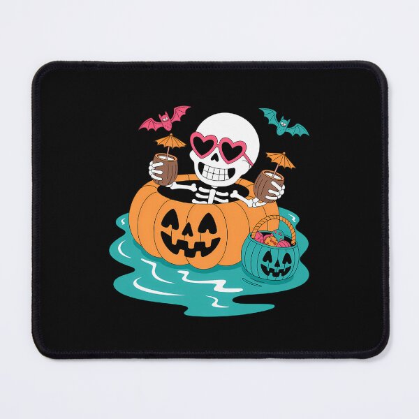 Item preview, Summer Skeleton in Pumpkin Float Cute Spooky Pool Halloween designed and sold by petrichorsworld.
