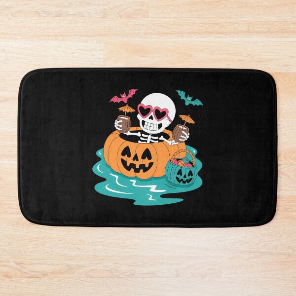 Item preview, Summer Skeleton in Pumpkin Float Cute Spooky Pool Halloween designed and sold by petrichorsworld.