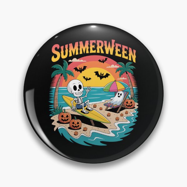 Item preview, Summerween Skeleton Beach Party Halloween Vibes designed and sold by petrichorsworld.