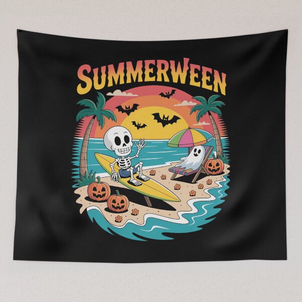 Item preview, Summerween Skeleton Beach Party Halloween Vibes designed and sold by petrichorsworld.