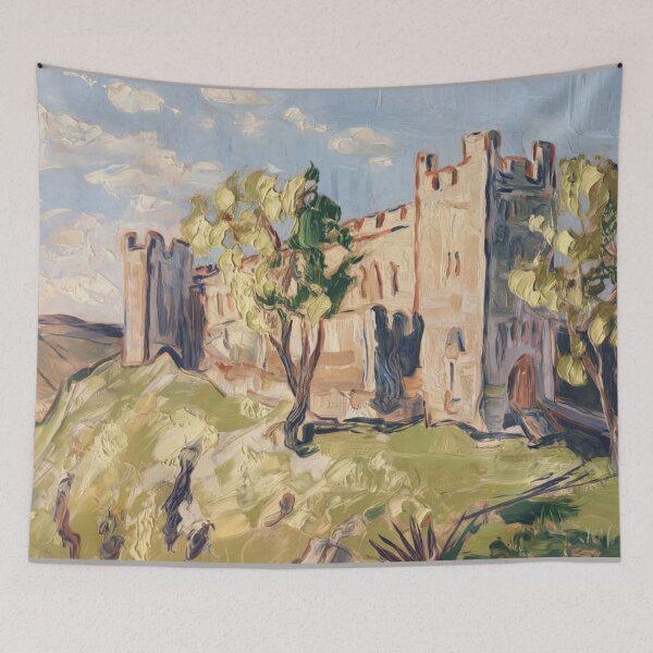 Item preview, French Hilltop Castle | Impressionist Countryside Landscape designed and sold by CARRAANN.