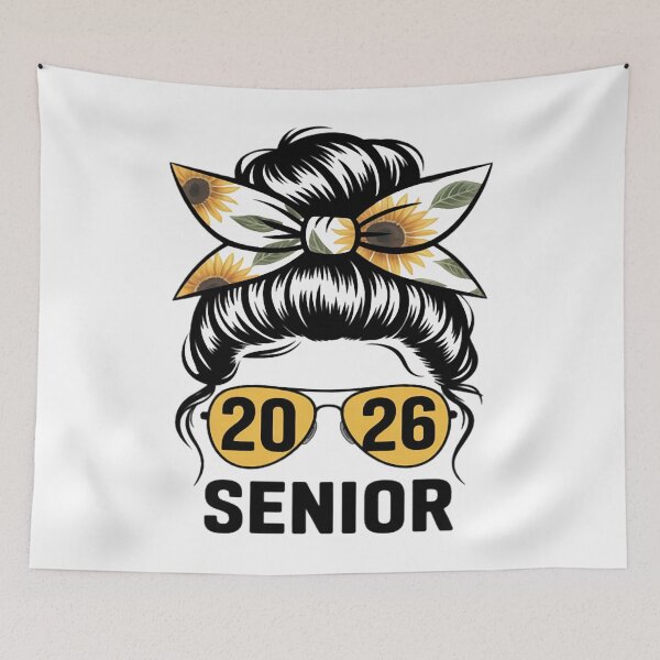 Item preview, Senior 2026 Sunflower Graduation Messy Bun Senior Class 2026 designed and sold by Ikwalima.
