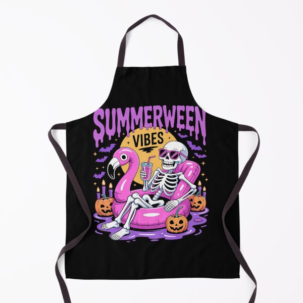 Item preview, Summerween Vibes Spooky Skeleton Flamingo Pool Halloween designed and sold by petrichorsworld.
