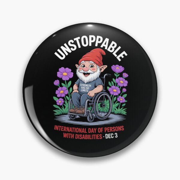 Item preview, Unstoppable Gnome – Strength Has No Limits – Empowering Disability Awareness Design for International Day of Persons with Disabilities – December 3 Inclusion Celebration designed and sold by Self Love Studio.
