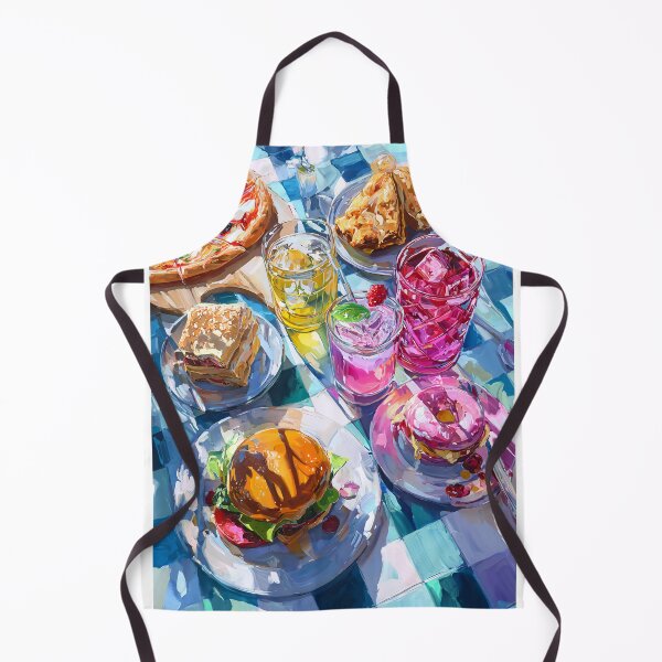 Item preview, Vibrant Summer Picnic – Colorful Food Art with Burgers, Pizza & Lemon Drinks designed and sold by Grafititee.