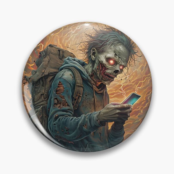 Item preview, Zombie with Smartphone - Zombie Apocalypse designed and sold by NightTimeJ.