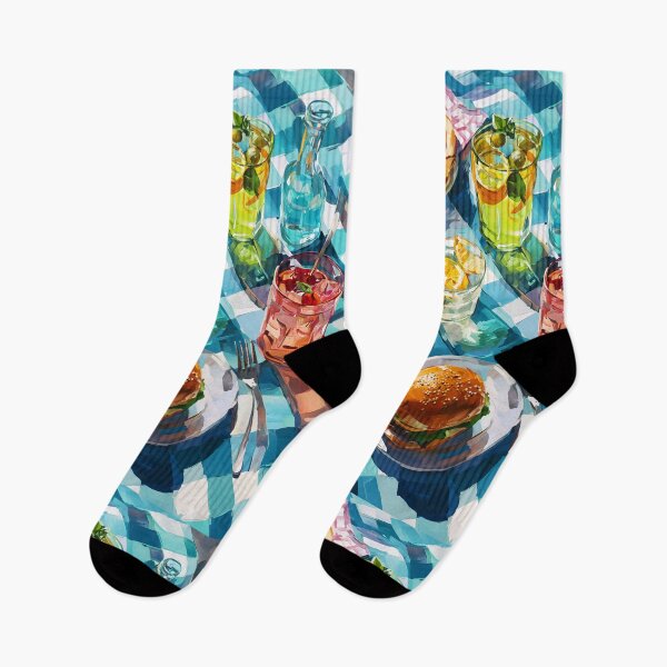 Item preview, Vibrant Summer Picnic – Colorful Food Art with Burgers, Pizza & Lemon Drinks designed and sold by Grafititee.