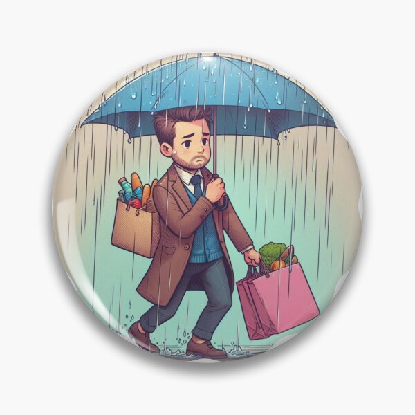 Item preview, Rainy Shopping Day: The Super Hero with an Umbrella | Adult Humor designed and sold by DibuHumor.
